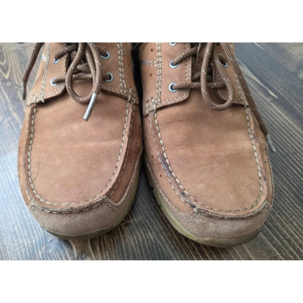 Clarks Men's Boat Shoes Size 9 M Brown Leather Slip On‎ Lace Up Comfort Loafers